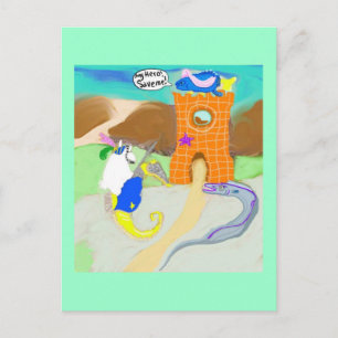 Damsel in nood briefkaart