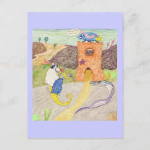 Damsel in nood briefkaart