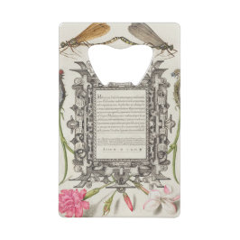 Damselflies, Caterpilaren, anjers en dichter Creditkaart Flessenopener