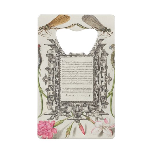 Damselflies, Caterpilaren, anjers en dichter Creditkaart Flessenopener (Voorkant)