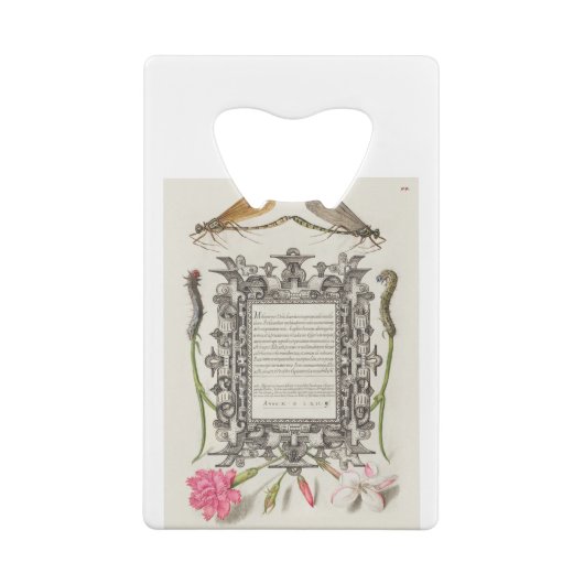 Damselflies, Caterpilaren, anjers en dichter Creditkaart Flessenopener (Achterkant)