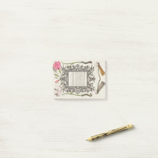 Damselflies, Caterpilaren, anjers en dichter Post-it® Notes (Op bureau)