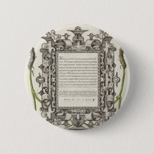 Damselflies, Caterpilaren, anjers en dichter Ronde Button 5,7 Cm (Voorkant)