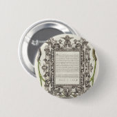 Damselflies, Caterpilaren, anjers en dichter Ronde Button 5,7 Cm (Voorkant /achterkant)