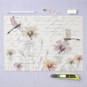 Damselfly Dancers French Script Meadow Decoupage Tissuepapier (Craft)