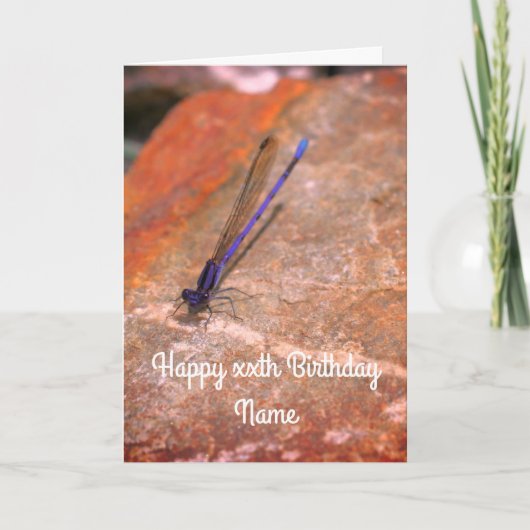 Damselfly Dragonfly Persoonlijke Birthday Kaart (Voorkant)