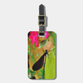 Damselfly en Roos Bagagelabel (Voorkant verticaal)