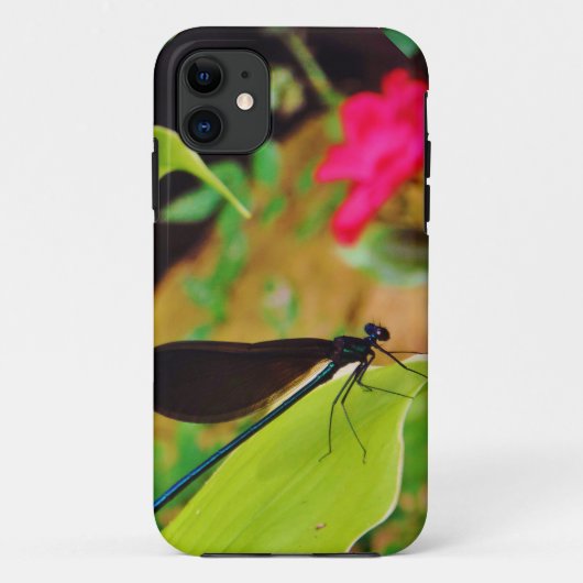 Damselfly en Roos Case-Mate iPhone Case (Achterkant)