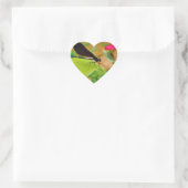 Damselfly en Roos Hart Sticker (Tas)