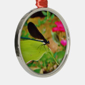 Damselfly en Roos Metalen Ornament (Rechts)