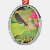 Damselfly en Roos Metalen Ornament (Links)