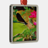 Damselfly en Roos Metalen Ornament (Rechts)