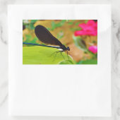 Damselfly en Roos Rechthoekige Sticker (Tas)