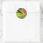Damselfly en Roos Ronde Sticker (Tas)
