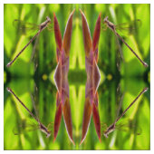 Damselfly gebalanceerd op een blokkop stof (Swatch)