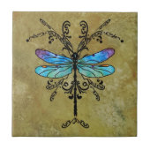 Damselfly Nouveau Tegeltje (Voorkant)