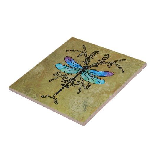 Damselfly Nouveau Tegeltje (Zijkant)