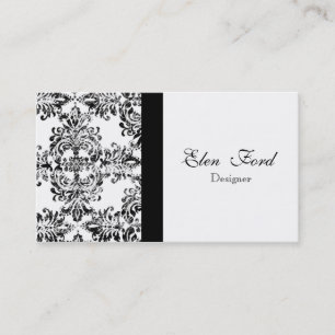 Damsk Black en White Elegant Visitekaartjes