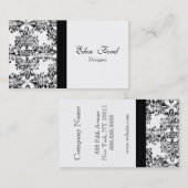 Damsk Black en White Elegant Visitekaartjes (Voorkant / Achterkant)