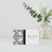 Damsk Black en White Elegant Visitekaartjes (Staand voorkant)