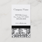 Damsk Black en White Elegant Visitekaartjes (Achterkant)