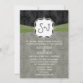  Damsk Olive Green Black Wedding Kaart (Voorkant)