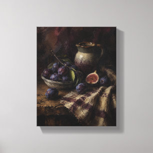 Damson Supper Moody Plum Stilleven Canvasprint Canvas Afdruk