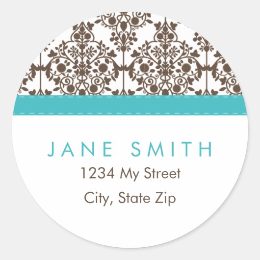 damtadreslabel ronde sticker (Voorkant)