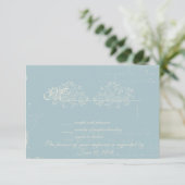 damtbruiloft RSVP Blue Kaartje (Staand voorkant)