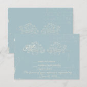 damtbruiloft RSVP Blue Kaartje (Voorkant / Achterkant)