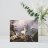 Damwild, Friedrich Gauermann, 1833 Briefkaart (Staand voorkant)