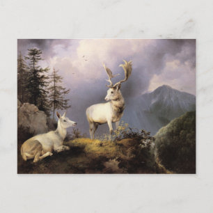 Damwild, Friedrich Gauermann, 1833 Briefkaart