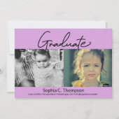 Dan Afstuderen Paarse Kindergarten Foto Aankondiging (Voorkant)
