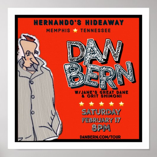 Dan Bern Winter Tour 2024 Poster (HH) (Voorkant)