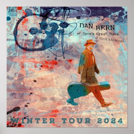 Dan Bern Winter Tour 2024 Poster (SO art) (Voorkant)