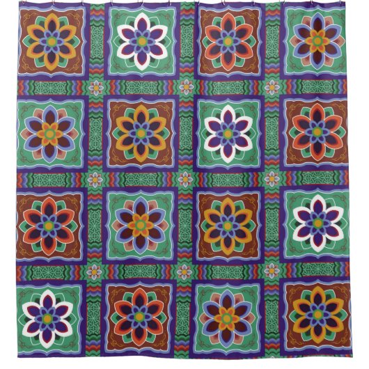 Dan-cheong. Traditionele Koreaanse tempelkunst.dan Douchegordijn (Voorkant)