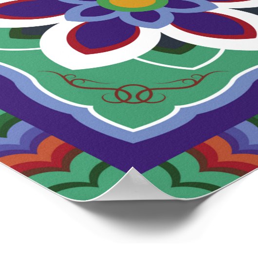 Dan-cheong. Traditionele Koreaanse tempelkunst.dan Poster (Hoek)