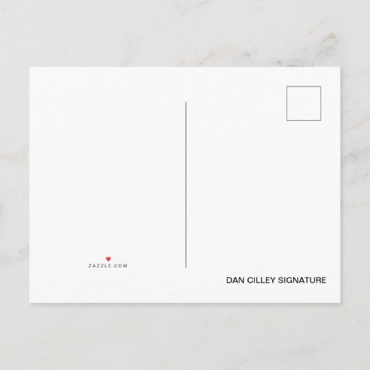 Dan Cilley Signature Briefkaart (Achterkant)