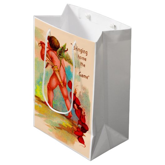 Dan Cupid brengt het spel thuis Medium Cadeauzakje (Voorkant Gekanteld)