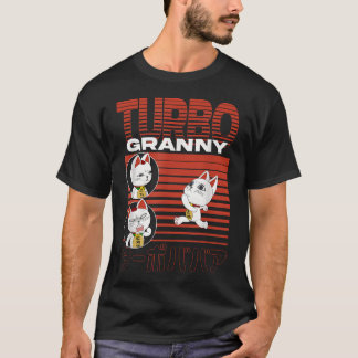 Dan Da Dan Runnende Turbo Oma Kat Collage T-shirt