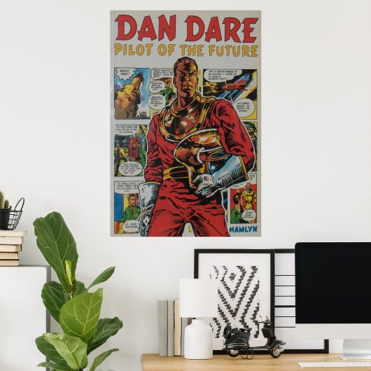 Dan Dare retro striptekenkunst Poster (Thuiskantoor)