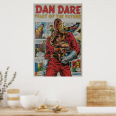 Dan Dare retro striptekenkunst Poster (Keuken)