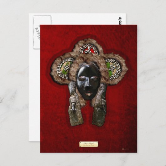 Dan Dean-Gle Mask op rood fluweel Briefkaart (Voorkant / Achterkant)