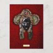 Dan Dean-Gle Mask op rood fluweel Briefkaart (Voorkant)