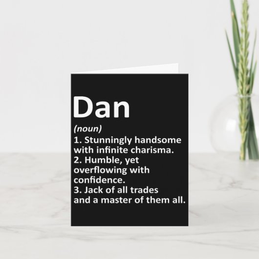 Dan Definition Persoonlijke naam Funny Birthday Gi Kaart (Voorkant)