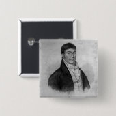 Dan Donnelly, gegraveerd door Percy Roberts Vierkante Button 5,1 Cm (Voorkant /achterkant)