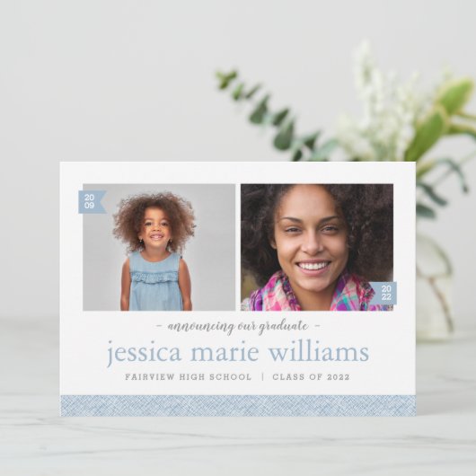 Dan en nu 2 Aankondiging van het Foto Afstuderen (Staand voorkant)