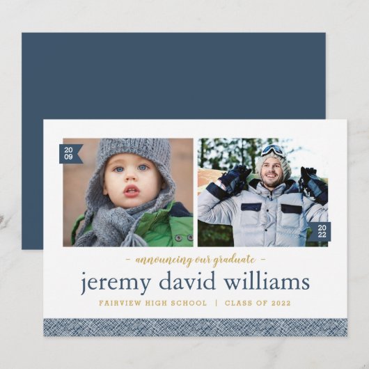 Dan en nu 2 Aankondiging van het Foto Afstuderen (Voorkant / Achterkant)