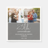 Dan en Nu 2 Foto 25e trouwdag Servet (Voorkant)
