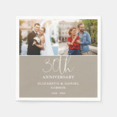Dan en Nu 2 Foto 30ste Huwelijksverjaardag Servet (Voorkant)